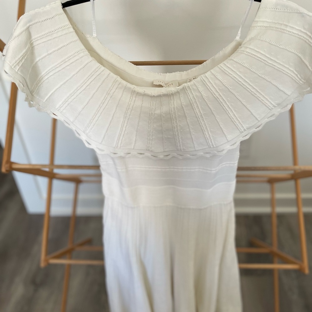 Ted Baker White Ruffled Off-Shoulder Dress
